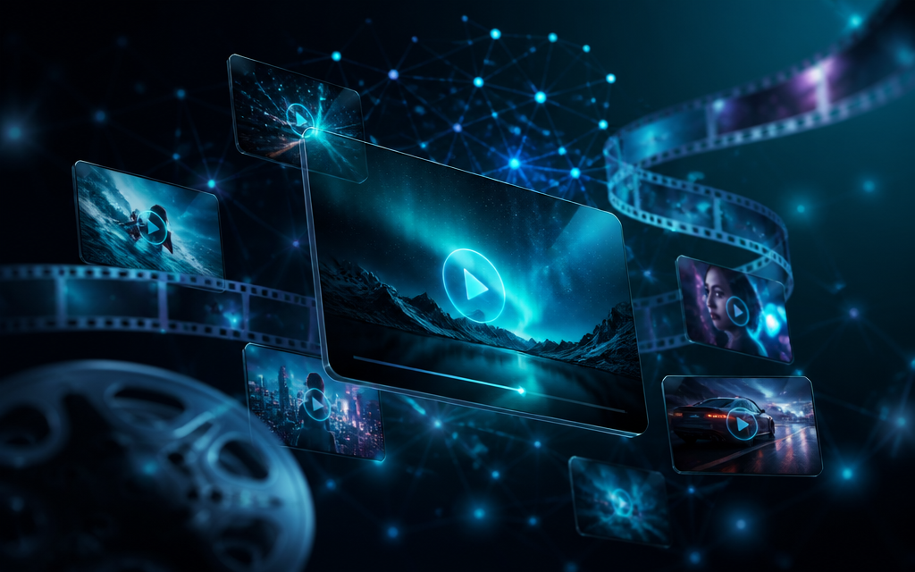 Abstract visual representing AI-generated short-form video content